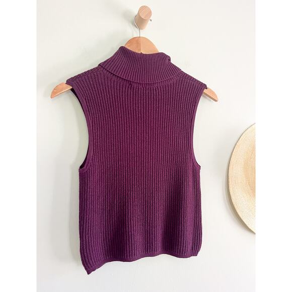 Elizabeth and James | Sleeveless Turtleneck Sweater | Purple | Sz XS - Picture 5 of 8